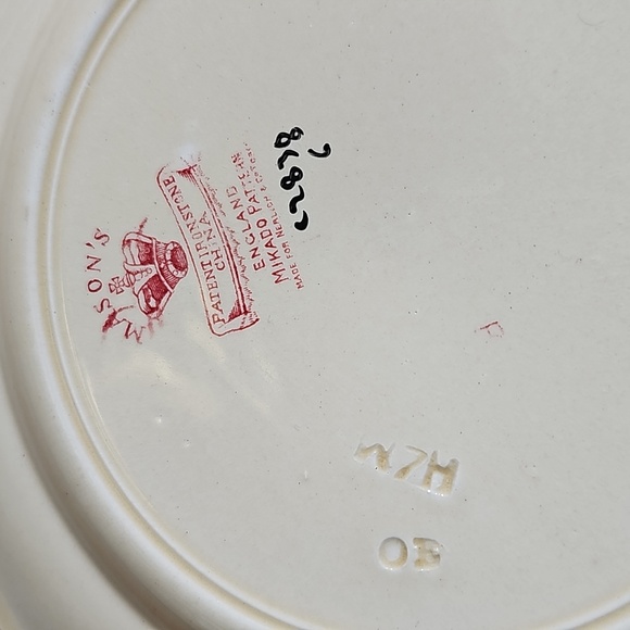 Vintage Masons Mikado pattern Antique 1920s hand Painted pottery plate decor - Picture 6 of 7